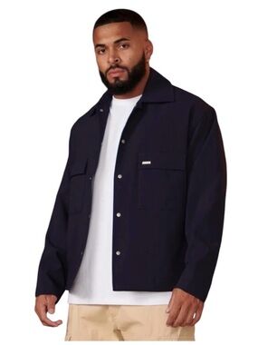 YoungLA 506 Runway Jacket Navy Snap Button Lined Size XXL